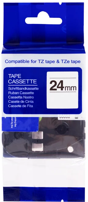 PRINTLINE kompatibilný páska s Brother TZE-253, 24mm, modrý tlač/biely podklad PLTB43