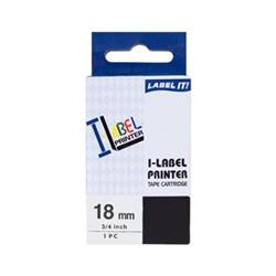 PRINTLINE kompatibilný páska s Casio XR-18WE1 18mm, 8m, čierna tlač/biela podklad PLTC10