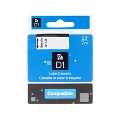 PRINTLINE kompatibilný páska s DYMO, 45013, S0720530,12mm, 7m, čierna tlač/biela podklad, D1 PLTD09
