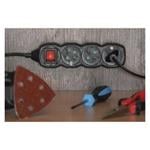 Prodlužovací kabel 2 m / 5 zásuvek / s vypínačem / černý / PVC / 1 mm2