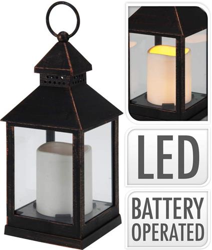 PROGARDEN Lucerna s LED svíčkou, 23 cm 