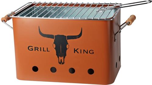 PROGARDEN Přenosný gril na dřevěné uhlí GRILL KING 43 x 20 cm cihlová 