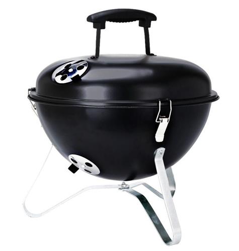 PROGARDEN Přenosný gril na dřevěné uhlí s víkem 37 cm černá 