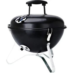 PROGARDEN Přenosný gril na dřevěné uhlí s víkem 37 cm černá 