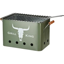 PROGARDEN Prenosný gril na drevené uhlie GRILL KING 43 x 20 cm zelený