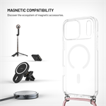 Puzdro FIXED MagPure Neck s ružovou šnúrkou na krk pre Apple iPhone 18 Pro Max/17 Pro Max