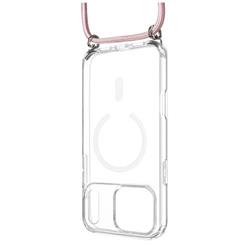 Puzdro MagPure na krk s ružovou šnúrkou pre Apple iPhone 17 Pro Max