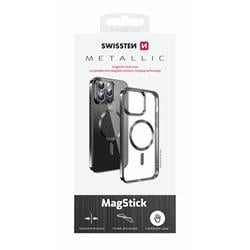 Puzdro Swissten Clear Jelly MagStick pre iPhone 14, čierne