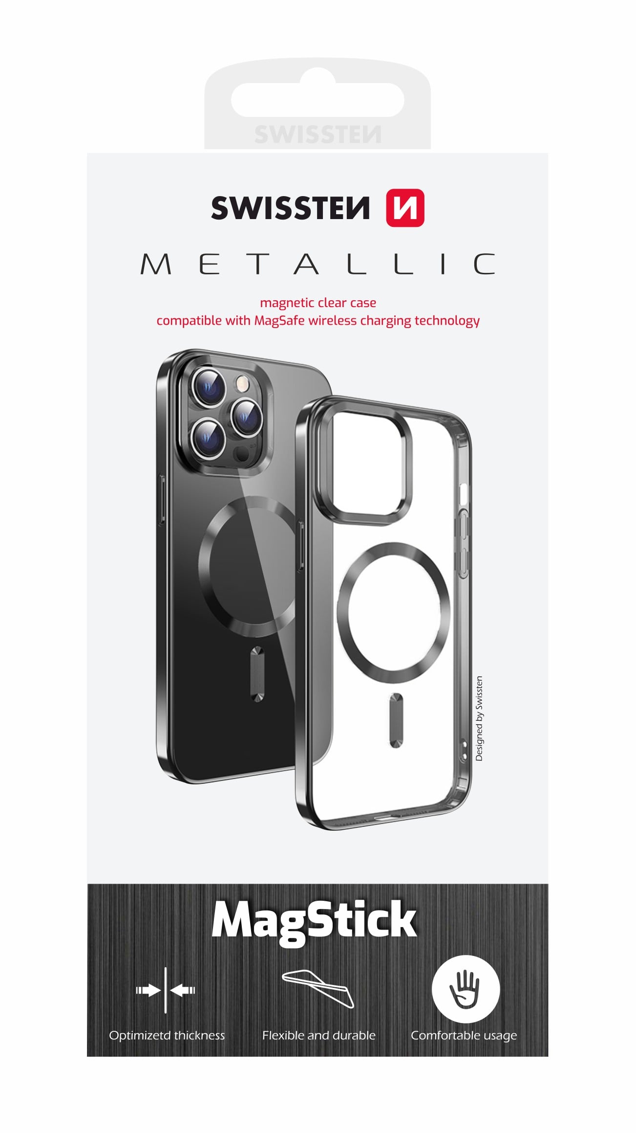Puzdro Swissten Clear Jelly MagStick pre iPhone 15 Pro, čierne