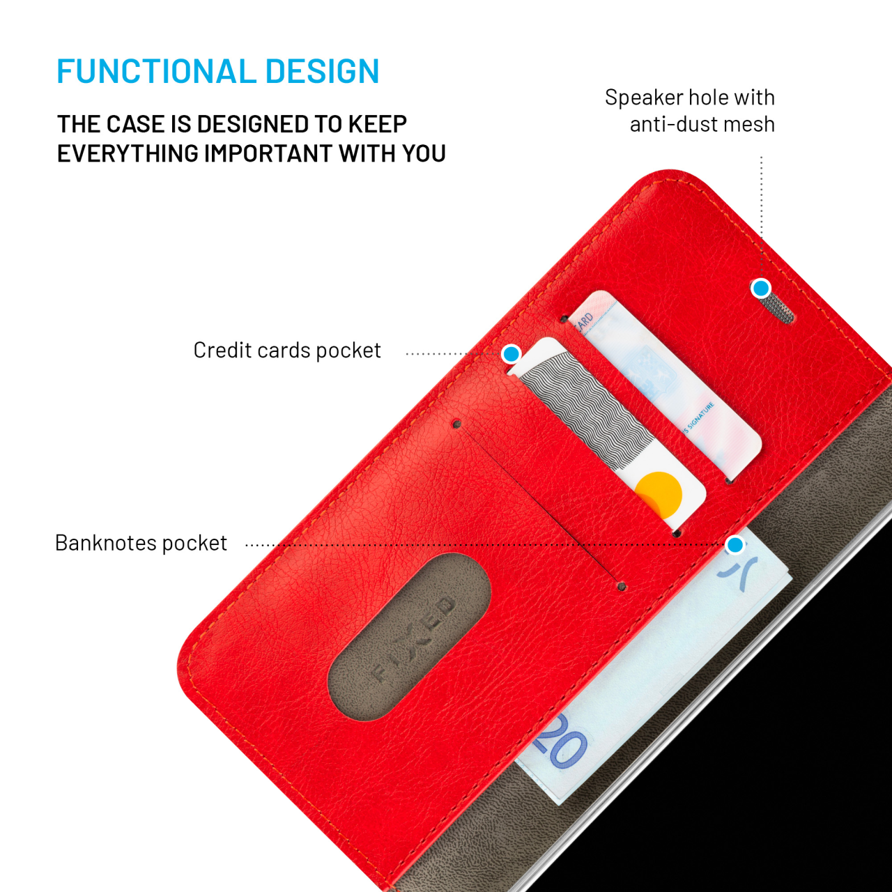 Puzdro typu kniha FIXED Opus pre Samsung Galaxy A36 5G/A56 5G, červené
