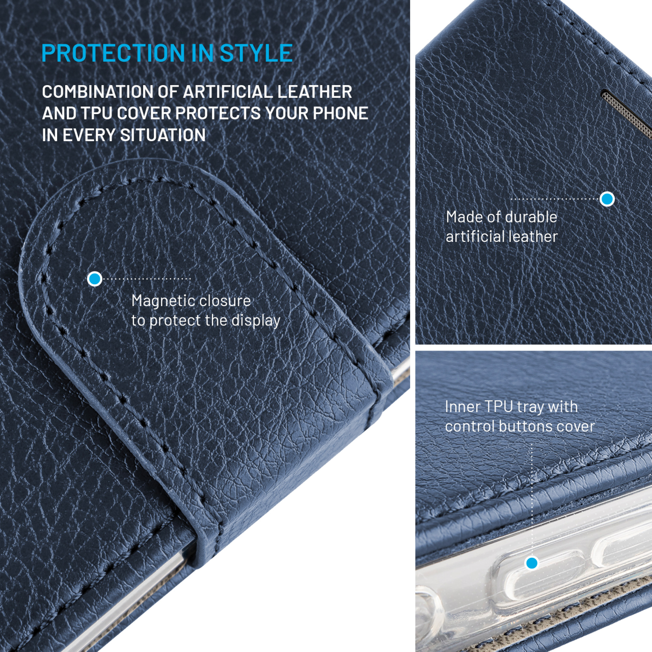 Puzdro typu kniha FIXED Opus pre Samsung Galaxy A36 5G/A56 5G, modré