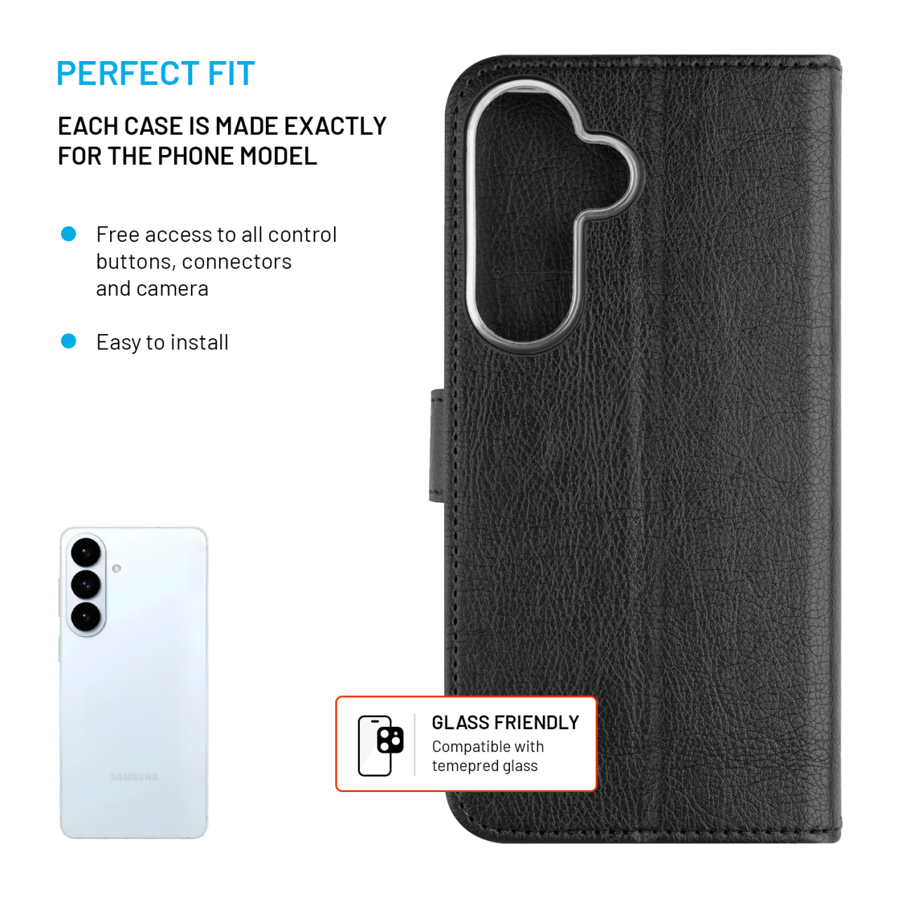 Puzdro typu kniha FIXED Opus pre Samsung Galaxy S26+, čierne