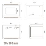 RACK DATACOM 10" nástenný rack 6U/280 mm (sklo) čierny