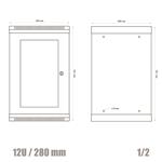 RACK DATACOM 10" nástěnný rozvaděč 12U/280 mm (sklo) černý