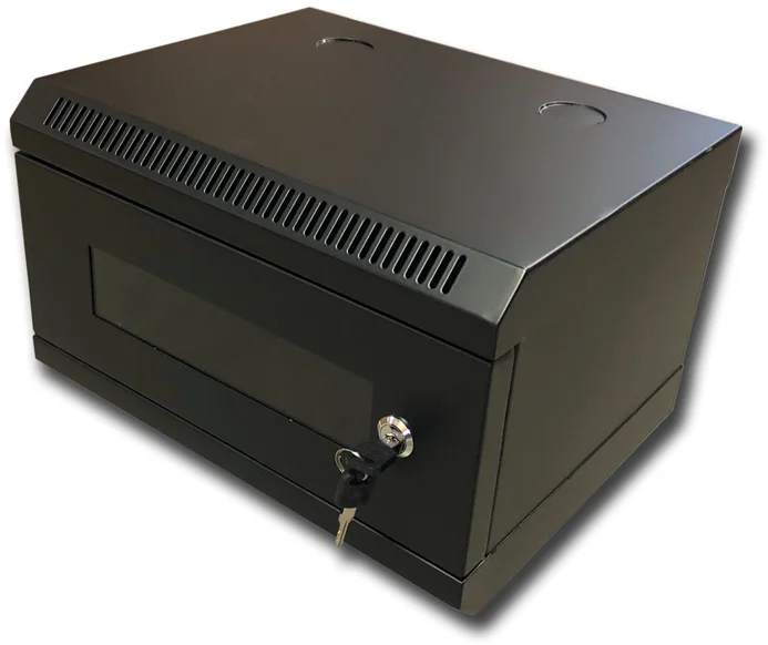 RACK DATACOM 10" nástěnný rozvaděč 4U/280 mm (sklo) černý