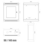 RACK DATACOM 10" nástěnný rozvaděč 9U/140 mm