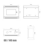 RACK DATACOM 10" nástenný rozvádzač 6U/140 mm 7021