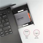 Rám AXAGON RSS-CD09 pre 2,5" SSD/HDD pre slot DVD, 9,5 mm, LED, hliník