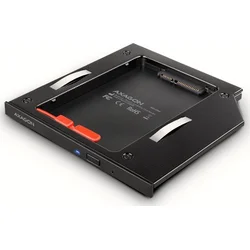 Rám AXAGON RSS-CD09 pre 2,5" SSD/HDD v slote DVD, 9,5 mm, LED, hliník