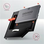 Rám AXAGON RSS-CD12 pre 2,5" SSD/HDD v slote DVD, 12,7 mm, LED, hliník