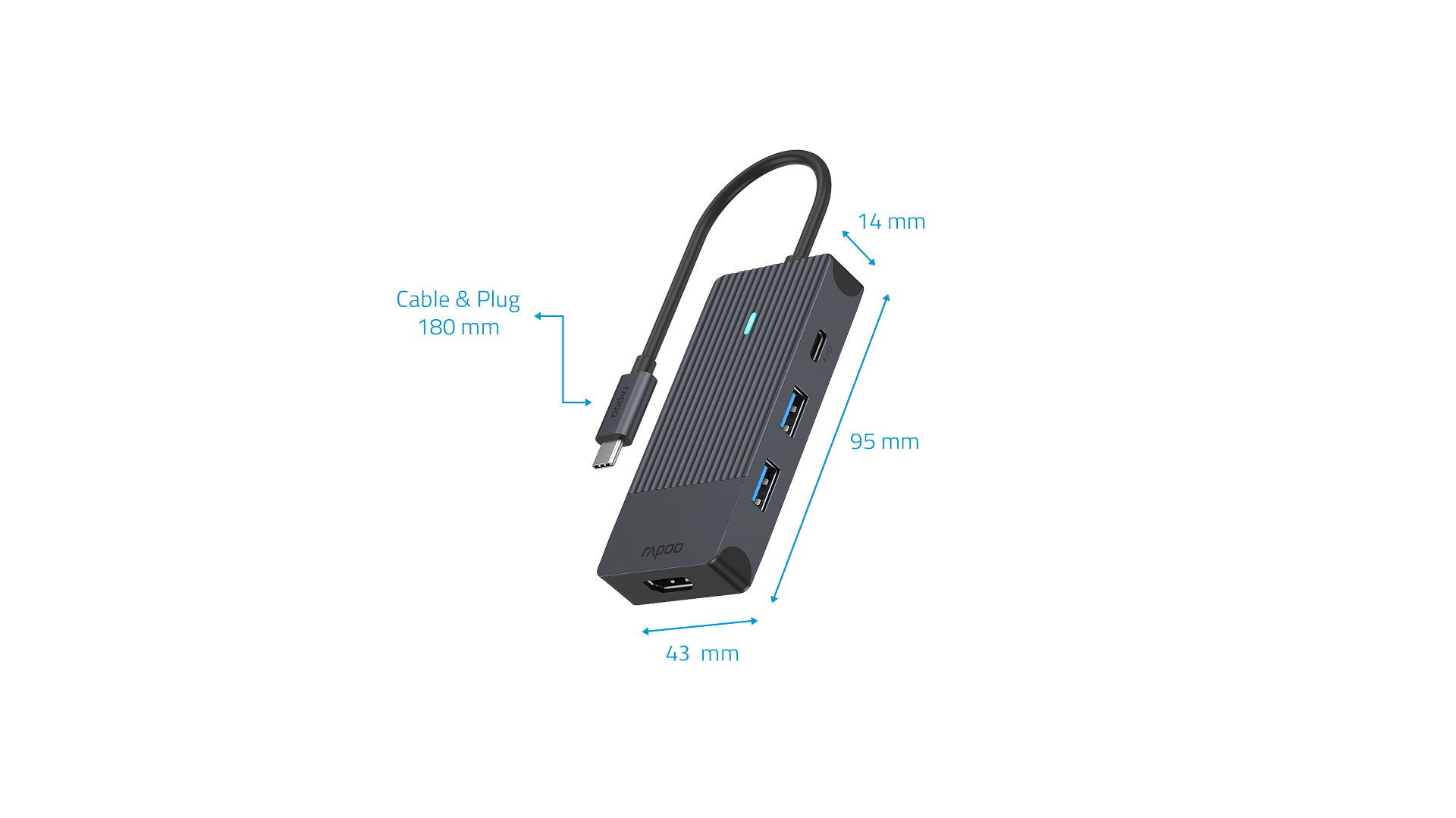 Rapoo UCM-2001 4-in-1 USB-C Multiport Adapter
