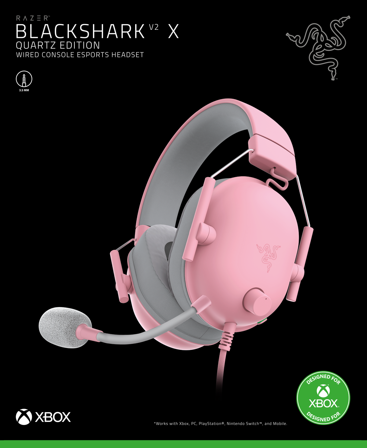 Razer BlackShark V2 X (licencia Xbox) Quartz