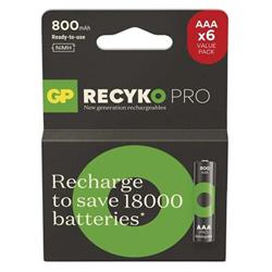 Rechargeable batteries GP ReCyko Pro Professional AAA (HR03), 6 pcs
