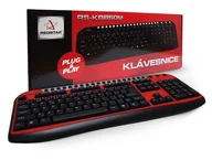 REDSTAR Klávesnica RS-KB14-RED CZ-SK USB PS/2 čierna/červená