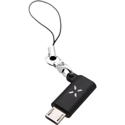 Redukce FIXED Link pro nabíjení a datový přenos z USB-C na microUSB, černá