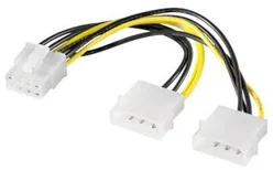 Redukcia napájania PremiumCord 2x5,25" Molex - 8 pinov pre grafické karty PCI-E