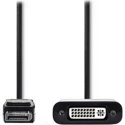 Redukčný kábel NEDIS DisplayPort/ zástrčka DisplayPort - zásuvka DVI-D 24+1p/ čierna/ 20cm