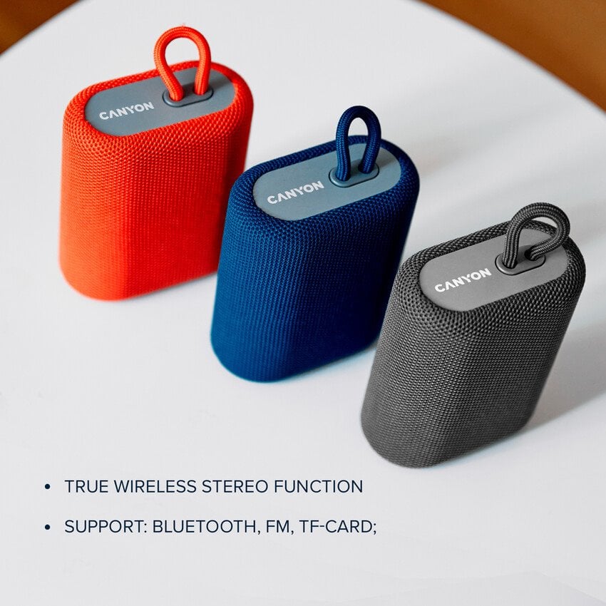 Reproduktor CANYON BSP-4, BT V5.0, BLUETRUM AB5365A, 5W, 1200mAh, USB-C, microSD, červený