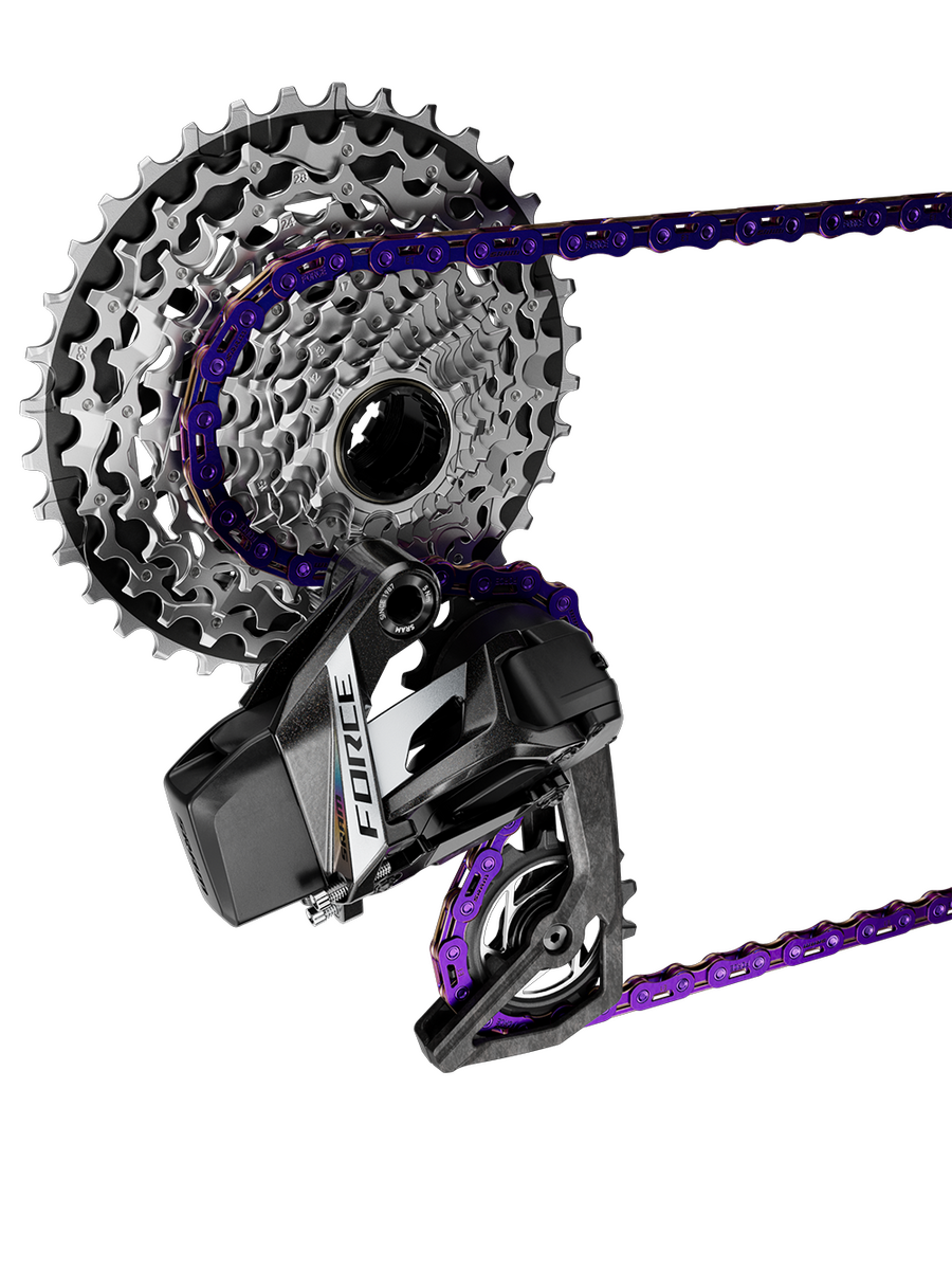 Řetěz SRAM FORCE E1 Flattop, Purple, 126čl., se spojkou PowerLock - 12/13 rychlostní