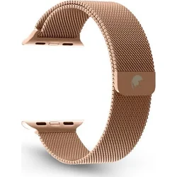 RhinoTech ocelový řemínek milánský tah pro Apple Watch 42 / 44 / 45mm růžově-zlatý