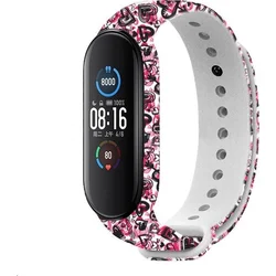 RhinoTech řemínek pro Xiaomi Mi Band 5 bílá - motiv láska