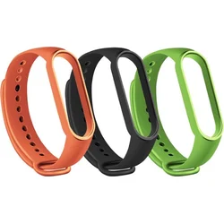 RhinoTech řemínky pro Xiaomi Mi Band 3/4  (3-pack černá, oranžová, zelená)