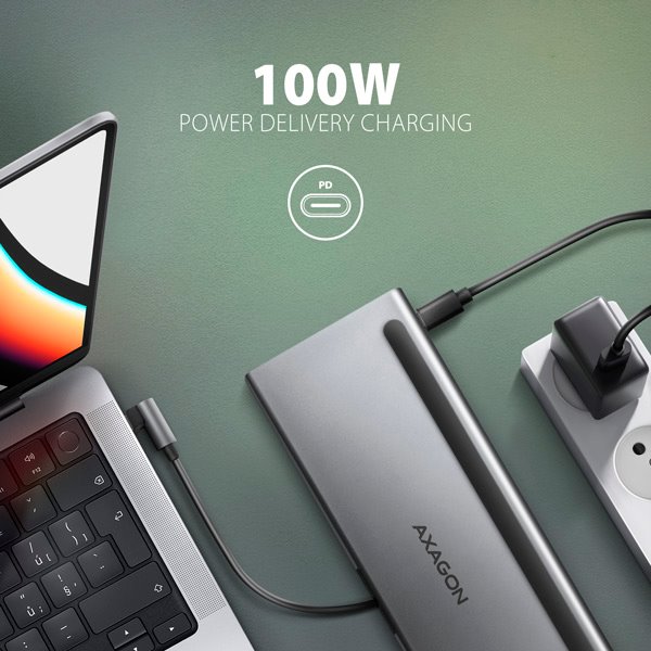 Rozbočovač AXAGON HMC-4KX3 USB 5Gbps, 3x USB-A, 2x HDMI, DP