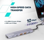 Rozbočovač CANYON DS-17 6v1 4k USB-C sivý