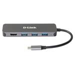 Rozbočovač D-Link 5 v 1 USB-C s rozhraním HDMI/prívodom napájania (DUB-2333)