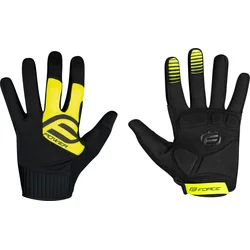 Rukavice FORCE MTB POWER, čierno-fluo veľkosť L