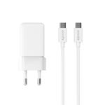 Rýchla nabíjačka Epico UltraBoost GaN 35W Power EA35 + 1,2 m kábel USB-C - biela