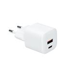 Rýchla nabíjačka Solight USB-C + USB-A GaN 20W PD