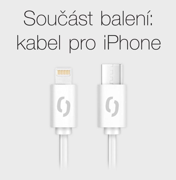Rychlá nabíječka ALIGATOR Mini, PD 20W, USB-C/Lightning kabel, bílá