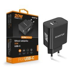 Rychlá nabíječka ALIGATOR PD 20W USB-C, černá