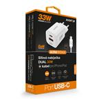 Rýchlonabíjačka ALIGATOR GaN, PD 33 W, kábel USB-C/Lightning, biela