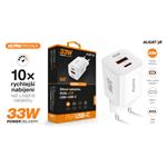 Rýchlonabíjačka ALIGATOR GaN, PD 33W USB + USB-C, biela