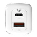 Rýchlonabíjačka Baseus GaN2 Lite USB+USB-C 65W biela