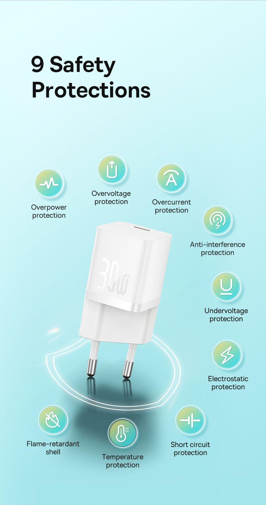 Rýchlonabíjačka Baseus GaN5 Mini 30W EU čierna