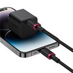 Rychlonabíjecí kabel Baseus Dura USB-C/Lightning 1m 20W černo červený