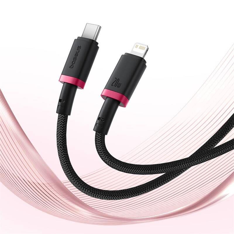 Rychlonabíjecí kabel Baseus Dura USB/Lightning 1m 20W černo červený